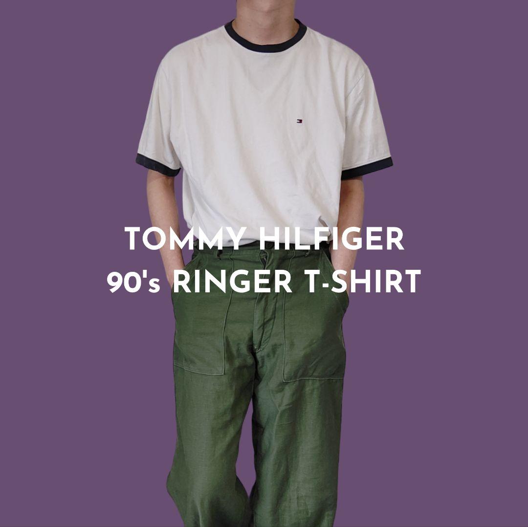 [TOMMY HILFIGER] 90s ringer t-shirt / M