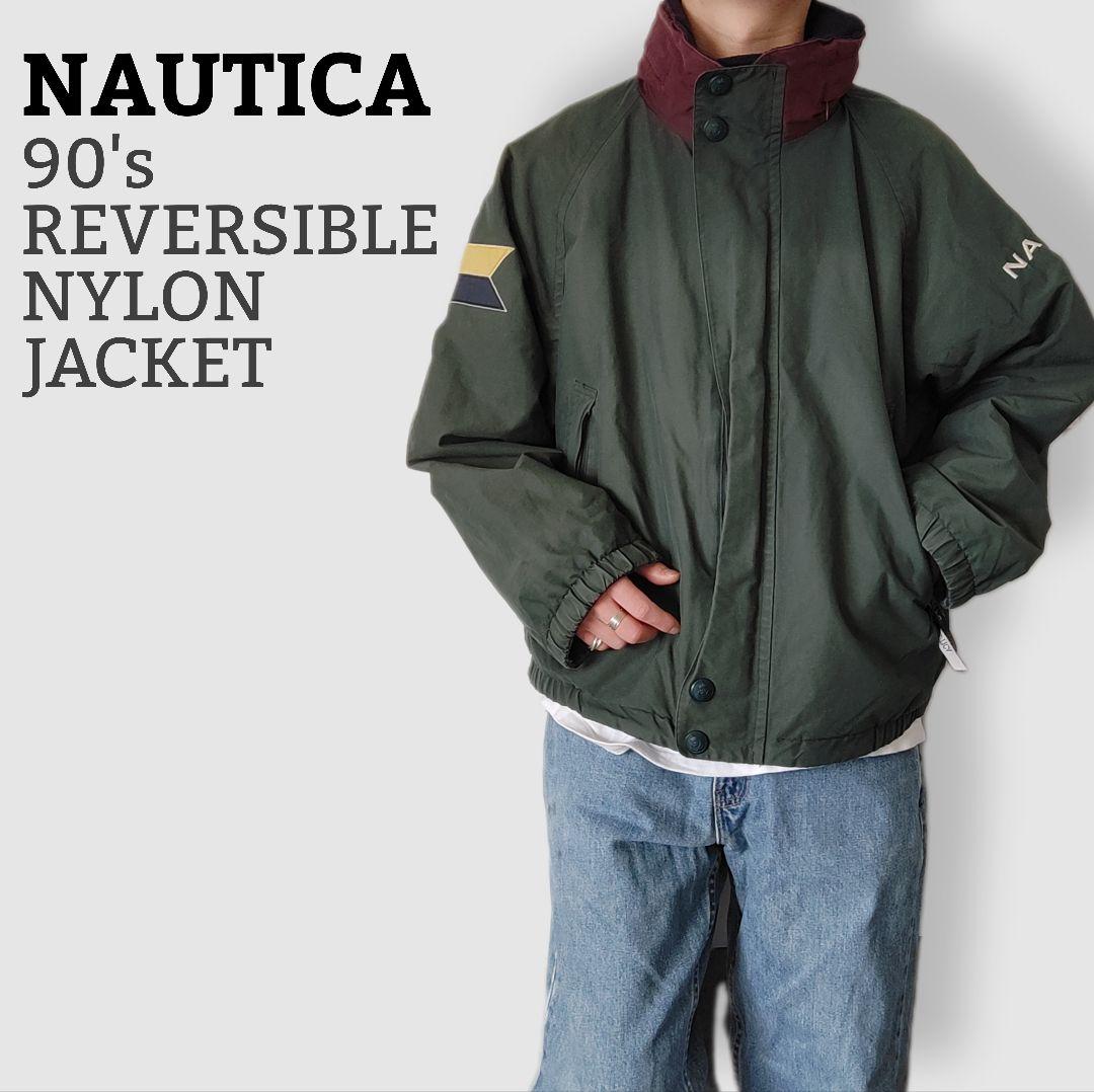 [NAUTICA] 90s reversible nylon jacket