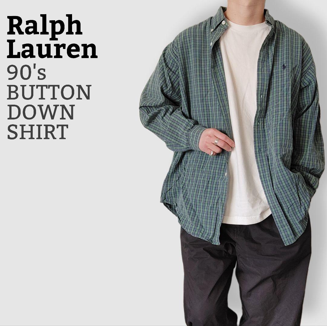 [RalphLoren] 90s button down shirt / L