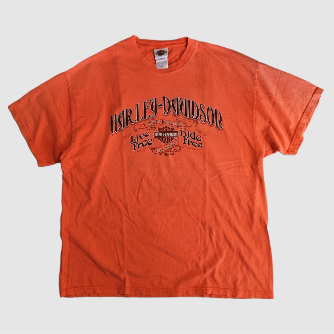 [HARLEY DAVIDSON] print t-shirt , made in USA / XL
