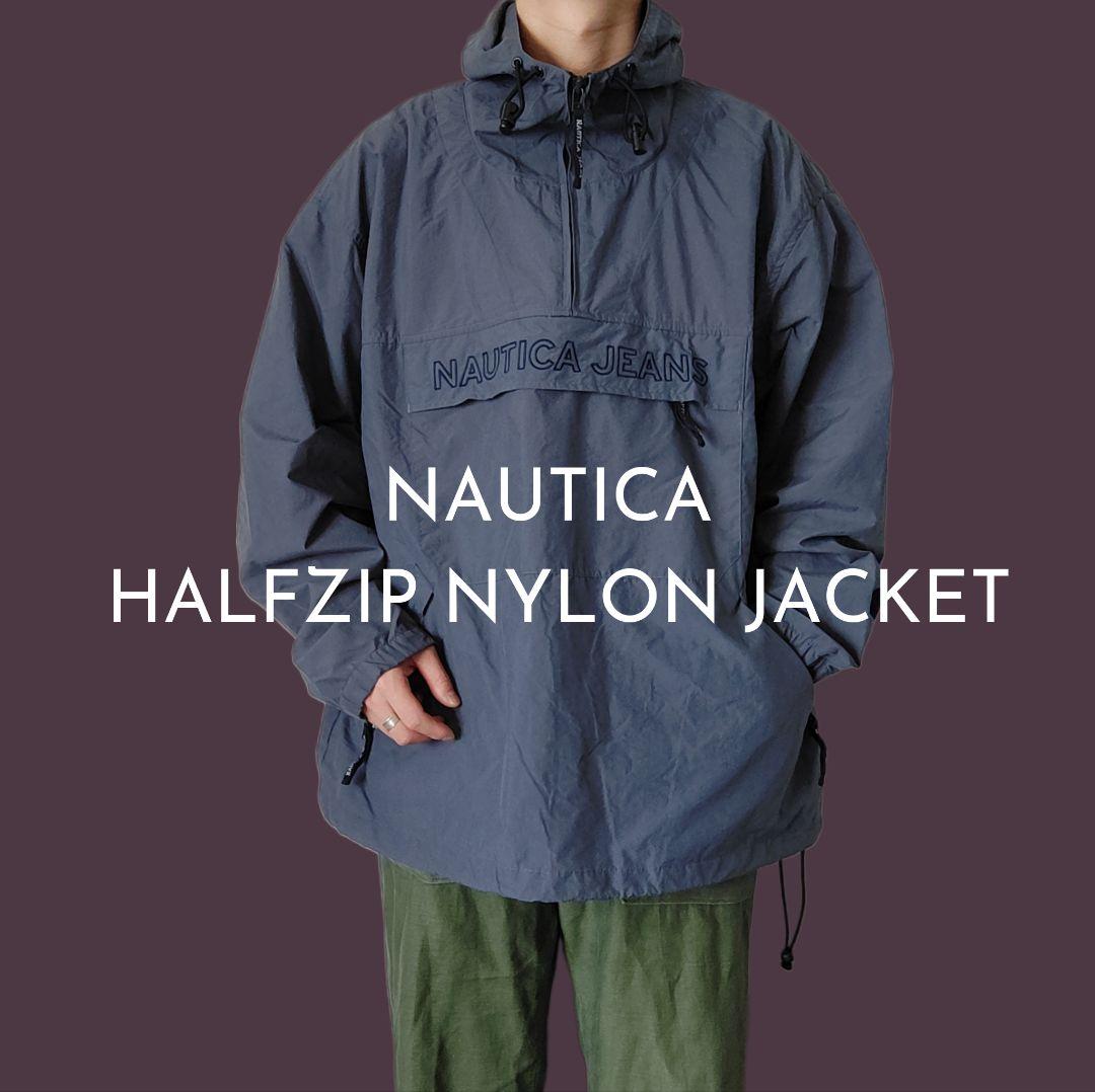 [NAUTICA] half zip nylon jacket / L