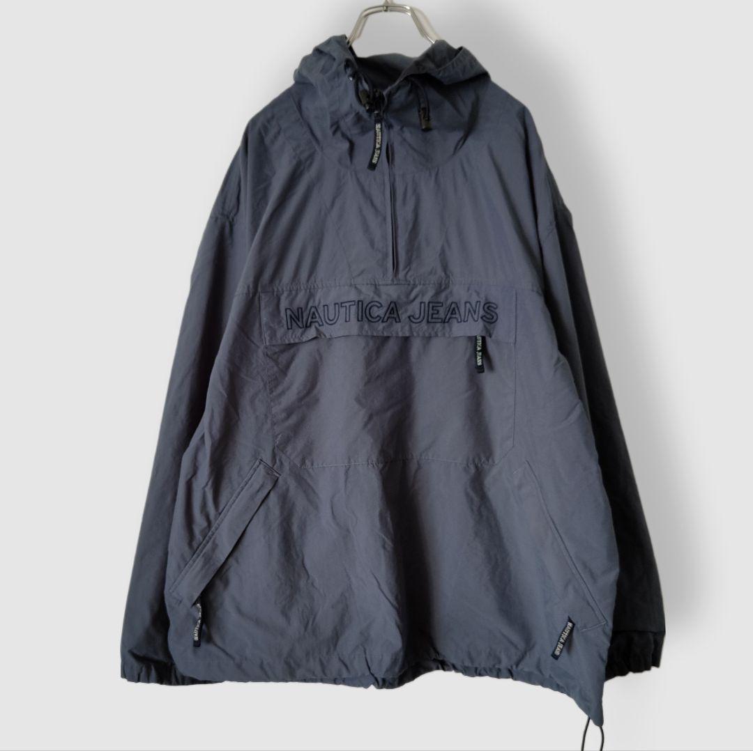 [NAUTICA] half zip nylon jacket / L
