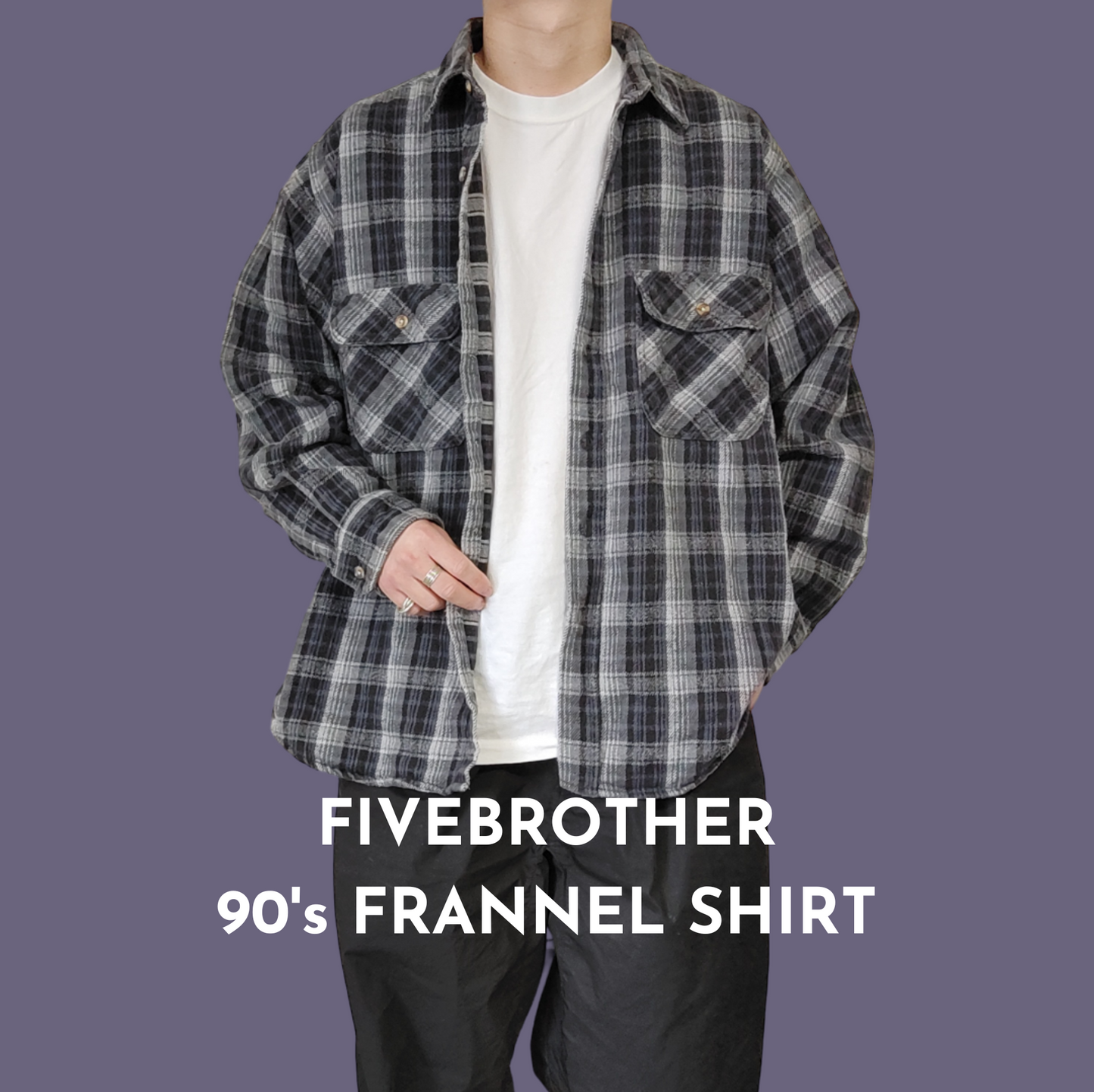 [FIVEBROTHER] 90s frannel shirt / XL